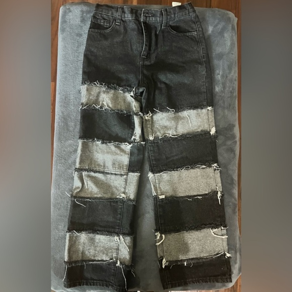 SHEIN Black and Gray Kids Jeans